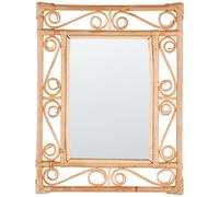 Beliani Wall Mirror Amanu 41 Cm 52 Cm Rattan Natural