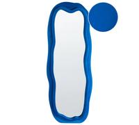 Beliani Wall Mirror Beaune 56 Cm 160 Cm Velvet Blue