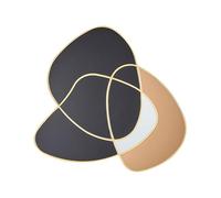Beliani Wall Mirror Black Glass Irregular Shape Art Deco Style Coloured | Polished, Does Not Require Assembly, 99 x 2 x 89 cm