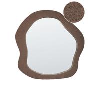 Beliani Wall Mirror Blismes 79 Cm 80 Cm Boucle Brown