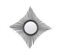 Beliani Wall Mirror Boho Black Rattan Frame Novelty Diamond Shape 60 x 60 cm Majene