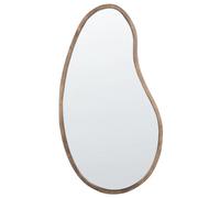 Beliani Wall Mirror Cabidos 70 Cm 130 Cm Paulownia Wood Light Brown