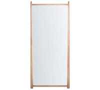 Beliani Wall Mirror Canet 90 Cm 200 Cm Paulownia Wood Light Brown
