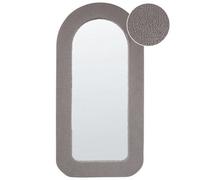 Beliani Wall Mirror Cervon 60 Cm 120 Cm Boucle Taupe