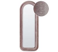 Beliani Wall Mirror Culan 60 Cm 160 Cm Velvet Pink