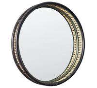Beliani Wall Mirror Daksa 60 Cm 60 Cm Rattan Black