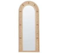 Beliani Wall Mirror Franey 50 Cm 120 Cm Rattan Natural