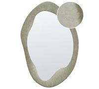 Beliani Wall Mirror Green MDF Frame Glass 59 x 90 cm Irregular Shape Decorative Wall Mounted Accent Piece Modern Style