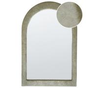 Beliani Wall Mirror Huriel 60 Cm 90 Cm Velvet Olive Green