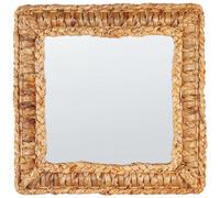 Beliani Wall Mirror Langli 52 Cm 52 Cm Wicker Natural
