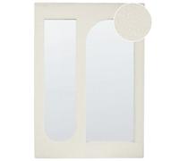 Beliani Wall Mirror Marcigny 70 Cm 100 Cm Boucle Off-White