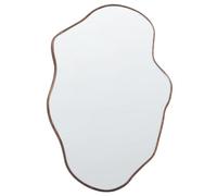 Beliani Wall Mirror Menville 60 Cm 90 Cm Paulownia Wood Brown