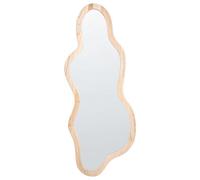 Beliani Wall Mirror Montvalen 59 Cm 150 Cm Paulownia Wood Light Brown