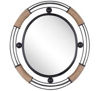 Beliani Wall Mirror Moulins 50 Cm 55 Cm Metal Black