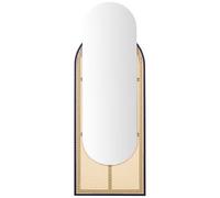 Beliani Wall Mirror Nevers 53 Cm 143 Cm Pe Rattan Natural