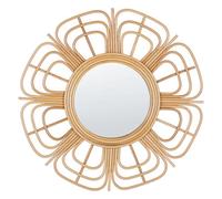 Beliani Wall Mirror Pasaku 60 Cm 60 Cm Rattan Natural