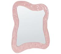 Beliani Wall Mirror Pink MDF Irregular Decorative Hanging Retro Style Decor | Engineered Wood, Painted, Does Not Require Assembly, 60 x 80 cm