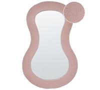 Beliani Wall Mirror Planchez 70 Cm 112 Cm Boucle Pink