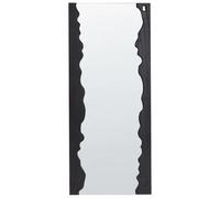Beliani Wall Mirror Saullcet 75 Cm 175 Cm Paulownia Wood Black
