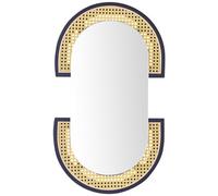 Beliani Wall Mirror Stains 43 Cm 75 Cm Pe Rattan Natural