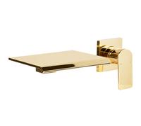 Single Lever Wall Mounted Basin Brass Mixer Waterfall Tap Gold Aponwao