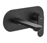 Beliani Wall Mounted Basin Mixer Tap Black Brass Single Lever | Metal, Requires Installation and Assembly, 23 x 9 cm