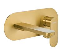 Beliani Wall Mounted Basin Mixer Tap Chapala Brass Gold