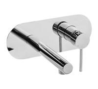 Beliani Wall Mounted Basin Mixer Tap Clavijo Brass Silver
