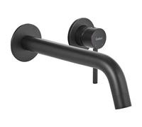 Beliani Wall Mounted Basin Mixer Tap Ishinca Brass Black