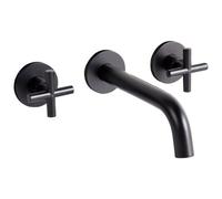 Wall Mounted Basin Mixer Tap KAIETEUR Brass Black