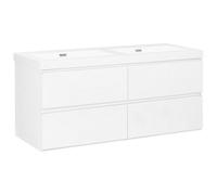 Beliani Wall Mounted Double Basin Vanity Unit Cardiel White