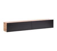 Beliani Wall Mounted Tv Stand Gladstone Brown/ Black