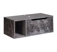 Beliani Wall Mounted Vanity Unit Cascavel 80 Cm Black Marble
