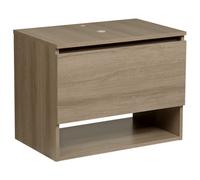 Beliani Wall Mounted Vanity Unit Natal 60 Cm Light Brown