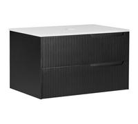 Beliani Wall Mounted Vanity Unit Quintela 80 Cm Black