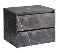 Beliani Wall Mounted Vanity Unit Serra 60 Cm Black Marble