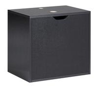Beliani Wall Mounted Washbasin Cabinet Suzano 45 Cm Black, Black