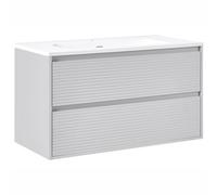 Beliani Wall Mounted Vanity Unit With Basin Bahia Grey