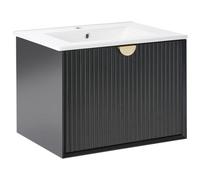 Wall Mounted Vanity Unit with Basin BONAIRE Black