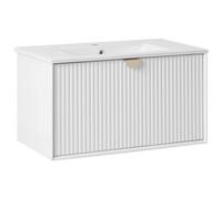 Beliani Wall Mounted Vanity Unit With Basin Bonaire 80 Cm White