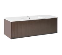 Beliani Wall Mounted Vanity Unit With Basin Madidi Brown