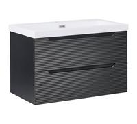Beliani Wall Mounted Vanity Unit With Basin Makana Black