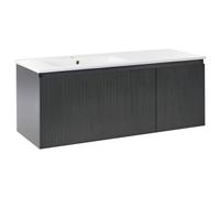Beliani Wall Mounted Vanity Unit With Basin Tiete Black