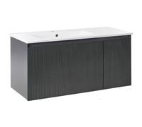 Beliani Wall Mounted Vanity Unit With Basin Tiete Black
