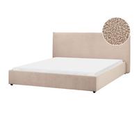 Beliani Waterbed Boucle Lavaur 180 X 200 Cm (Eu Super King) Taupe