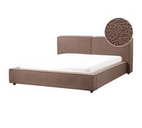 Beliani Waterbed Boucle Linards 160 X 200 Cm (Eu King Size) Brown