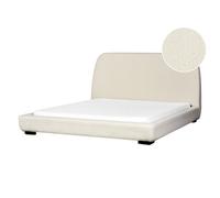 Beliani Waterbed Boucle Roisel 160 X 200 Cm (Eu King Size) Light Beige