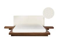 Beliani Waterbed Boucle Zen 160 X 200 Cm (Eu King Size) Brown Ash Wood