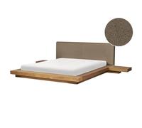 Beliani Waterbed Boucle Zen 160 X 200 Cm (Eu King Size) Natural Ash Wood