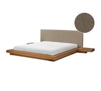 Beliani Waterbed Boucle Zen 180 X 200 Cm (Eu Super King) Natural Ash Wood